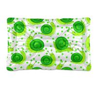 Sevdomey Cama para perros y gatos con diseño de caracoles verdes, lavable, suave, cómoda, con parte inferior antideslizante para perros pequeños, medianos y grandes, 60 x 90 cm