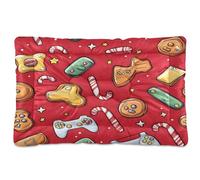 Sevdomey Cama para Perros y Gatos con diseño de Dibujos Animados de Pan de Jengibre, Lavable, Suave, cómoda, con Parte Inferior Antideslizante para Perros pequeños, medianos y Grandes, 60 x 90 cm
