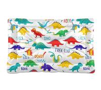 Sevdomey Cama para perros y gatos con diseño de dinosaurios coloridos, lavable, suave, cómoda, con parte inferior antideslizante para perros pequeños, medianos y grandes, 60 x 90 cm