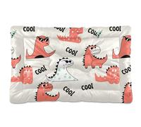 Sevdomey Cama para perros y gatos con diseño de dinosaurios de dibujos animados, lavable, suave, cómoda, con parte inferior antideslizante para perros pequeños, medianos y grandes, 60 x 90 cm