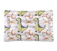 Sevdomey Cama para perros y gatos con diseño de dinosaurios lindos, lavable, suave, cómoda, con parte inferior antideslizante para perros pequeños, medianos y grandes, 45 x 60 cm