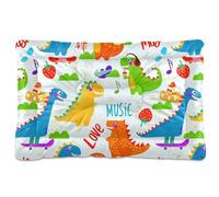 Sevdomey Cama para perros y gatos con diseño de dinosaurios lindos, lavable, suave, cómoda, con parte inferior antideslizante para perros pequeños, medianos y grandes, 45 x 60 cm