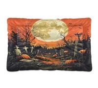 Sevdomey Cama para Perros y Gatos con diseño de Luna Llena de Halloween, Lavable, Suave, cómoda, con Parte Inferior Antideslizante para Perros pequeños, medianos y Grandes, 60 x 90 cm