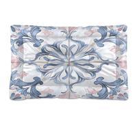 Sevdomey Cama para Perros y Gatos con patrón de Azulejos arabescos Grises, Cama para Mascotas, Lavable, Suave, cómoda, con Parte Inferior Antideslizante para Perros pequeños, medianos y Grandes, 60 x