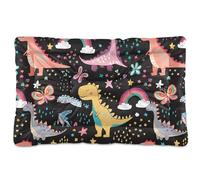 Sevdomey Colchón de cama para mascotas, diseño de dinosaurios de dibujos animados, lavable, suave, cómodo, con parte inferior antideslizante para perros pequeños, medianos y grandes, 60 x 90 cm