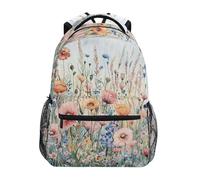 Sevdomey Colorful Blooming Poppies - Mochila para laptop, impermeable, 15 L, elegante, ligera, con múltiples bolsillos para el trabajo, la escuela y los viajes