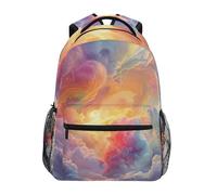 Sevdomey Colorful Clouds - Mochila para laptop, impermeable, 15 L, elegante, ligera, con múltiples bolsillos para el trabajo, la escuela y los viajes