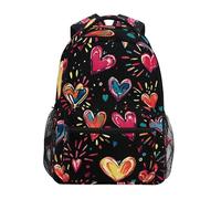 Sevdomey Colorful Hearts - Mochila para laptop, impermeable, 15 L, elegante, ligera, con múltiples bolsillos para el trabajo, la escuela y los viajes