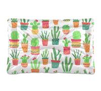 Sevdomey Coloridas almohadillas para mascotas con diseño de cactus en maceta, cama para perros, gatos, cama de perrera, colchón, lavable, suave, cómoda, con parte inferior antideslizante para perros