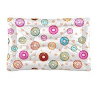 Sevdomey Coloridas almohadillas para mascotas con forma de dona, lavable, suave, cómoda, con parte inferior antideslizante para perros pequeños, medianos y grandes, 45 x 60 cm