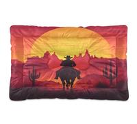 Sevdomey Cowboy Wild West - Cama para mascotas, cama para perros y gatos, lavable, suave, cómoda, con parte inferior antideslizante para perros pequeños, medianos y grandes, 45 x 60 cm