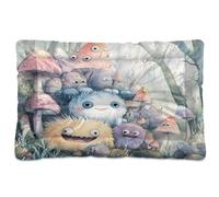 Sevdomey Cute Monsters - Cama para mascotas, cama para perro, gato, cama de perrera, colchón, lavable, suave, cómoda, con parte inferior antideslizante para perros pequeños, medianos y grandes, 45 x