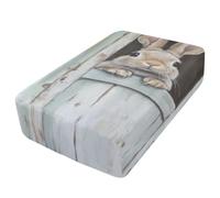 Sevdomey Cute Rabbit - Sábana bajera ajustable para colchón de aire, bolsillo extra profundo de 24 pulgadas, funda suave y transpirable con apertura de válvula de cremallera para cama de aire inflable