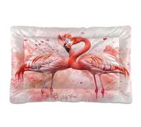 Sevdomey Flamingos in Love - Cama para Perros y Gatos, Lavable, Suave, cómoda, con Parte Inferior Antideslizante para Perros pequeños, medianos y Grandes, 60 x 90 cm