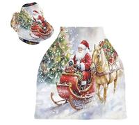 Sevdomey Funda de asiento de coche de enfermería de Papá Noel en acuarela para bebés recién nacidos, funda multiusos suave y transpirable para lactancia materna - Fundas de asiento de coche - Bufanda