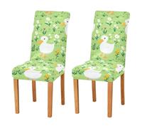Sevdomey Fundas elásticas para sillas de comedor, 2 piezas, fundas elásticas lavables con patrones navideños para cocina, sala de estar, decoración de bodas y fiestas