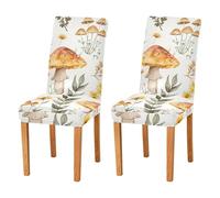 Sevdomey Fundas elásticas para sillas de comedor, 2 unidades, fundas elásticas lavables con patrones navideños para cocina, sala de estar, decoración de bodas y fiestas