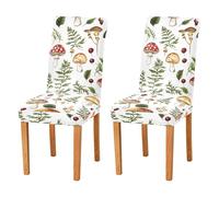 Sevdomey Fundas elásticas para sillas de comedor, 2 unidades, lavables con patrones navideños para cocina, sala de estar, decoración de bodas y fiestas