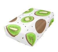 Sevdomey Kkiwi Fruits Sábana bajera individual para colchón de aire, bolsillo extra profundo de 24 pulgadas, funda suave y transpirable con apertura de válvula de cremallera para cama de aire inflable