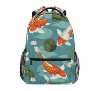 Sevdomey Koi Fish - Mochila para laptop, impermeable, 15 L, elegante, ligera, con múltiples bolsillos para el trabajo, la escuela y los viajes
