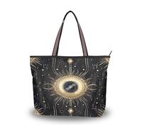 Sevdomey Magic Eyes - Bolso de mano para mujer con cremallera, bolso de lona de gran capacidad para el trabajo, viajes y compras, Ojos mágicos, 45 x 33 x 13cm