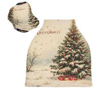 Sevdomey Merry Christmas - Funda de asiento de coche para bebés recién nacidos, funda multiusos suave y transpirable para lactancia materna - Fundas de asiento de coche - Bufanda de lactancia