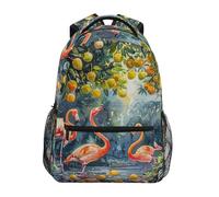 Sevdomey Mochila para laptop con diseño de flamencos de acuarela, impermeable, 15 L, elegante, ligera, con múltiples bolsillos para el trabajo, la escuela y los viajes
