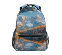 Sevdomey Mochila para laptop con paisaje de montaña, impermeable, 15 L, elegante, ligera, con múltiples bolsillos para el trabajo, la escuela y los viajes