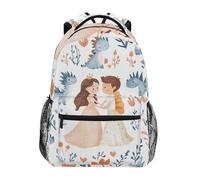 Sevdomey Mochila para laptop de Princesa con Dragones, impermeable, 15 L, elegante, ligera, con múltiples bolsillos para el trabajo, la escuela y los viajes