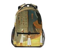 Sevdomey Mochila para portátil de los antiguos faraones egipcios, impermeable, 15 L, elegante, ligera, con múltiples bolsillos para el trabajo, la escuela y los viajes