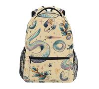 Sevdomey Old School Tattoo - Mochila para laptop, impermeable, 15 L, elegante, ligera, con múltiples bolsillos para el trabajo, la escuela y los viajes