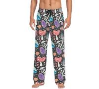 Sevdomey Pantalones de pijama de hongos para hombre, pantalones de descanso, ligeros, con bolsillo con cordón, Setas, XL