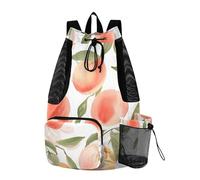 Sevdomey Peach - Mochila ligera con cordón para gimnasio, bolsa húmeda y seca, natación, playa, viajes, deportes