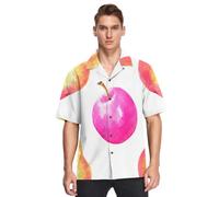 Sevdomey Pears - Camisa hawaiana de manga corta con botones para hombre, camisa informal perfecta para la playa y el verano, Peras, S