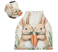 Sevdomey Rabbits Eat Carrots - Funda de asiento de coche para bebés recién nacidos, funda multiusos suave y transpirable para lactancia materna - Fundas de asiento de coche - Bufanda de lactancia