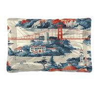 Sevdomey San Francisco Landmarks - Cama para mascotas, cama para perro, gato, cama de perrera, colchón, lavable, suave, cómoda, con parte inferior antideslizante para perros pequeños, medianos y