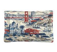 Sevdomey San Francisco Landmarks - Cama para mascotas, cama para perro, gato, cama de perrera, colchón, lavable, suave, cómoda, con parte inferior antideslizante para perros pequeños, medianos y