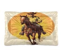 Sevdomey Sheriff on Horse - Cama para mascotas, cama para perro, gato, cama de perrera, colchón, lavable, suave, cómoda, con parte inferior antideslizante para perros pequeños, medianos y grandes, 45