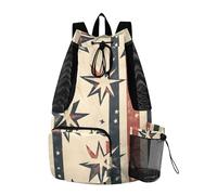 Sevdomey Star - Mochila ligera con cordón para gimnasio, bolsa húmeda y seca, natación, playa, viajes, deportes