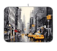 Sevdomey Streets of Paris - Tapete de secado de platos para encimera de cocina, secado rápido, altamente absorbente, con respaldo de goma antideslizante, 18 x 24 pulgadas