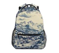 Sevdomey Village in The Mountains - Mochila para laptop, impermeable, 15 L, elegante, ligera, con múltiples bolsillos para el trabajo, la escuela y los viajes