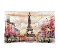 Sevdomey Watercolor Paris - Cama para mascotas, cama para perros y gatos, lavable, suave, cómoda, con parte inferior antideslizante para perros pequeños, medianos y grandes, 60 x 90 cm