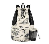 Sevdomey Wild West Cowboys - Mochila ligera con cordón para gimnasio, bolsa húmeda y seca, natación, playa, viajes, deportes