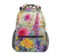 Sevdomey Wildflowers and Butterflies - Mochila para laptop, impermeable, 15 L, elegante, ligera, con múltiples bolsillos para el trabajo, la escuela y los viajes