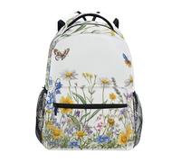 Sevdomey Wildflowers and Butterflies - Mochila para laptop, impermeable, 15 L, elegante, ligera, con múltiples bolsillos para el trabajo, la escuela y los viajes