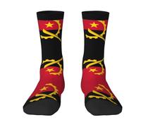 SEVEBJ Calcetines deportivos para mujer, bandera de Angola, coloridos, ligeros, para hombre, color blanco, 3 Negro, Altoa única