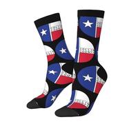 SEVEBJ Seal Of Collin County, calcetines para mujeres y hombres, calcetines atléticos acolchados, calcetines casuales absorbentes 2, negro-1, 3 Negro, Altoa única
