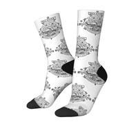 SEVEBJ Seal Of Fall River, Massachusetts - Calcetines acolchados para mujeres y hombres, calcetines atléticos, casuales, absorbentes, 2 Negro-2, Altoa única
