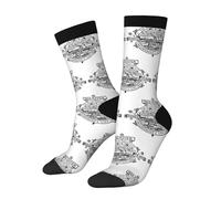 SEVEBJ Seal Of Fall River, Massachusetts - Calcetines acolchados para mujeres y hombres, calcetines atléticos, casuales, absorbentes, 3 Negro, Altoa única