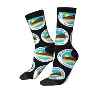 SEVEBJ Seal Of Moreno Valley, California Calcetines para mujeres y hombres, calcetines atléticos acolchados, calcetines casuales que absorben la humedad, 2, negro-1, 3 Negro, Altoa única